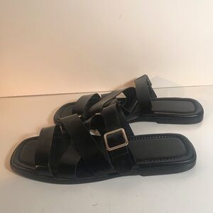 Aldo Dampel Black Leather Strap Sandals Size 11